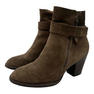 Paul Green Sheridan Brown Nubuck Suede Handcrafted Casual Heeled Boots Women 6.5